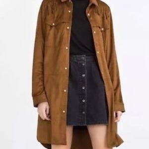 Zara faux suede fringe overshirt/dress